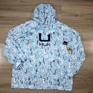 HUK Fishing Icon‎ Apex Vert Hoodie Performance Marlin Camo UPF 50+ NWT Size 2XL